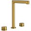 Grifo de lavabo alto bimando sobreencimera Firenze oro cepillado de Imex